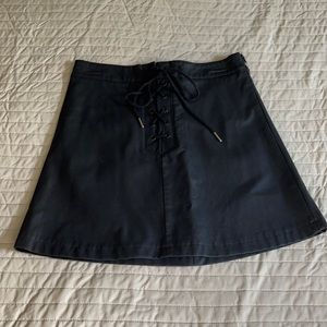 American Threads black leather skirt